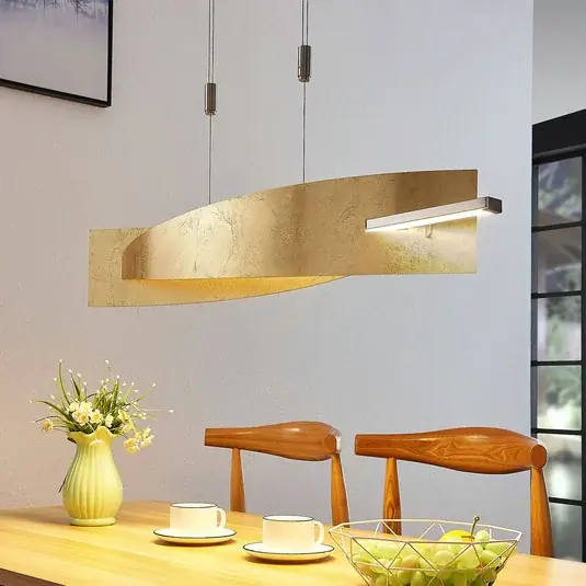 Lucande Lampada LED a sospensione Marija, 101 cm, color oro, dimmerabile Di Tendenza