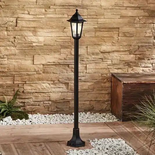 Lindby lampione Nane, 122 cm, lanterna, resistente all‘acqua di mare, E27 Reso Gratuito