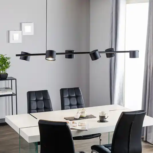 Lampada a sospensione Bot, nera, 6 luci Scelto Dai Clienti