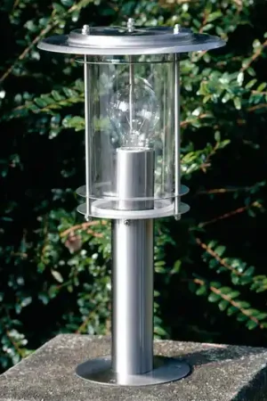 Lampioncino York, acciaio inox, altezza 40 cm, IP44, E27 Offerta Speciale