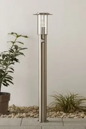 Lampione York, acciaio inox, sensore di movimento, IP44 Professionale