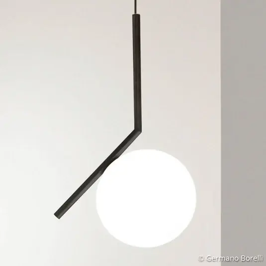 Miglior Prezzo FLOS IC S1 Lampada a sospensione di design, nera Ø 20 cm