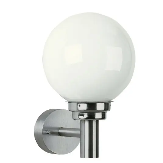 Economico Applique da esterno 155, acciaio inox, vetro, sfera, Ø 20 cm