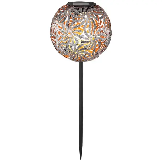 Nuovo Arrivo Lampada LED solare 33632 sfera metallo, argento