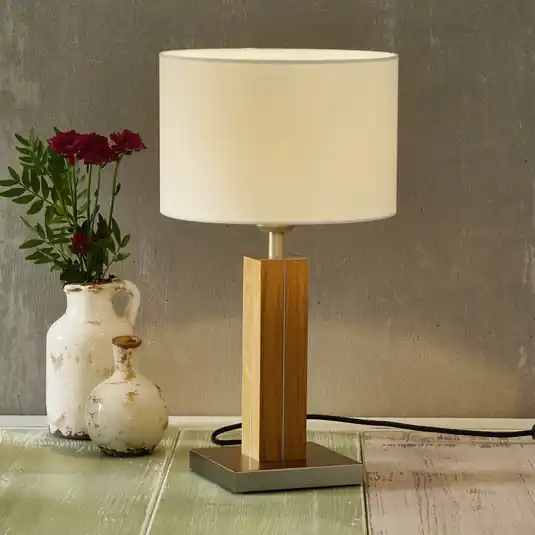 Prezzo Conveniente HerzBlut Dana lampada da tavolo con base rovere
