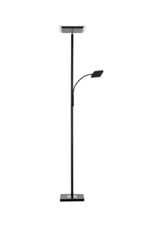 Hans Lampada a LED da terra con lampada da lettura, angolare, nera Nuova Collezione