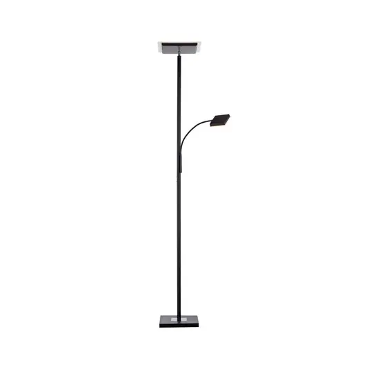 Hans Lampada a LED da terra con lampada da lettura, angolare, nera Nuova Collezione
