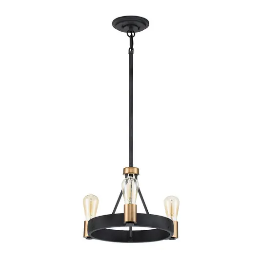 Occasione Imperdibile Lampadario Silas, nero, 3 luci, Ø 42,2cm