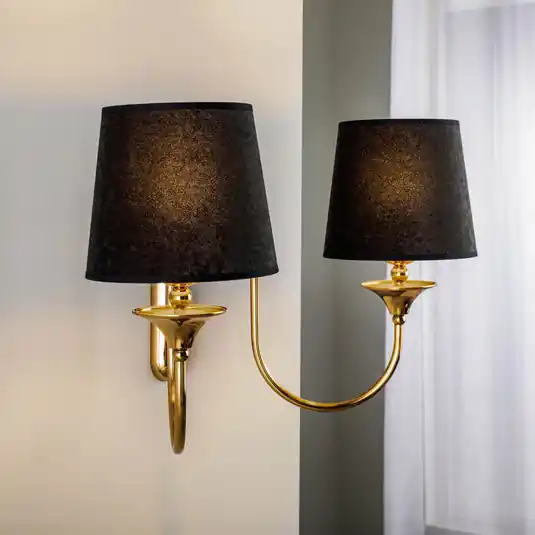 Applique Baranio con paralumi in tessuto, 2 luci Ultimissimo Modello