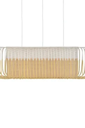Promo Stagionale Bamboo oval M a pendolo bianco/naturale