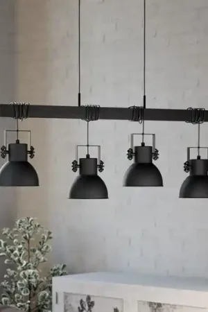 Vendita Finale Lampada a sospensione Shirebrook, 4 luci, nero