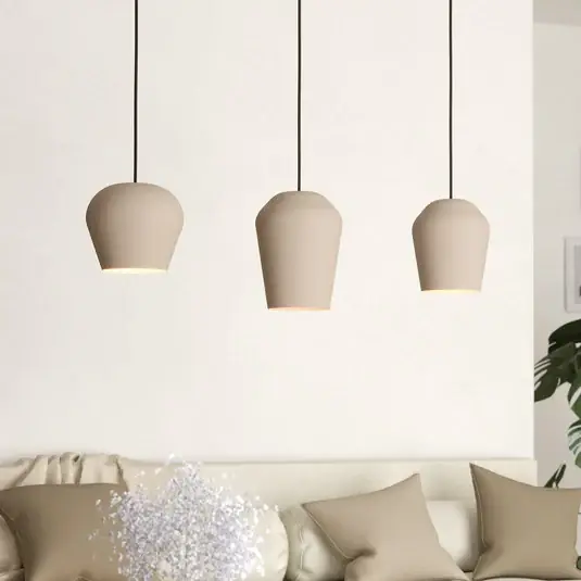 Lampada a sospensione Cambaito, 3 luci, sabbia Prezzo Di Fabbrica