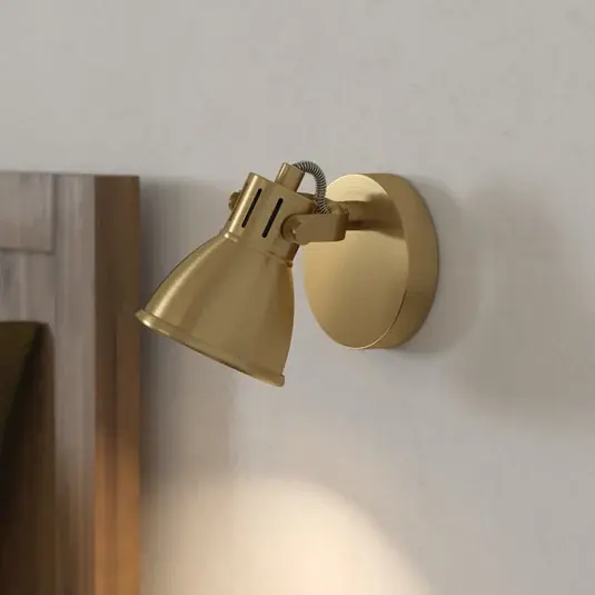 Faretto da parete Seras, ottone spazzolato-oro, a 1 luce Affare