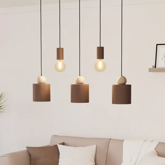 Lampada a sospensione Gazzola, a 5 luci, moka Occasione