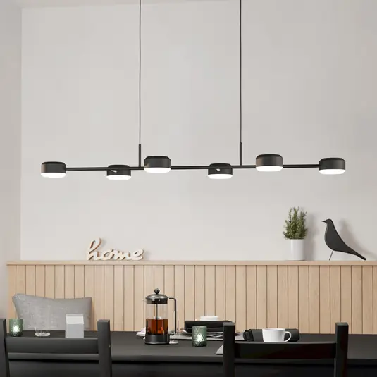 Lampada a sospensione Clavellina LED, nera, 6 luci Ultima Occasione