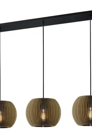 Lampada a sospensione Layer in cartone, rotonda, a 3 luci Offerta Del Giorno