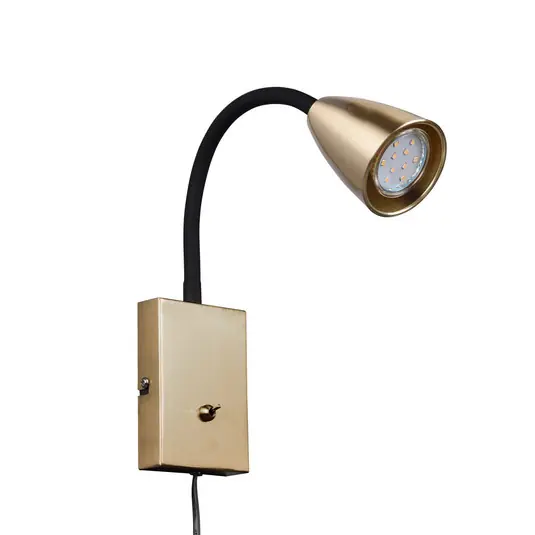 Compra Oggi Stesso Applique Wanda con spina, ottone opaco