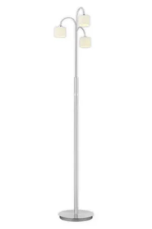 Piantana LED Mila, nichel/vetro opalino, 3 luci Compra Adesso