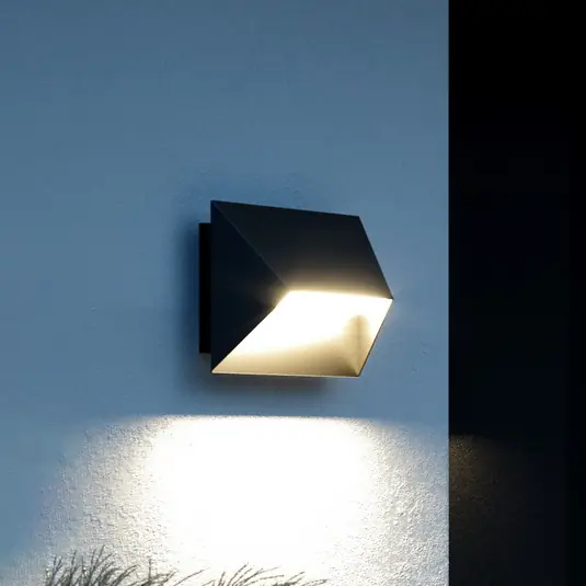 Pontio 27 applique da esterno, larghezza 27 cm, nero Reso Gratuito