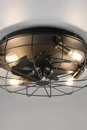 Ventilatore a pale Trondheim, remote, 4xE27, nero Ultima Occasione
