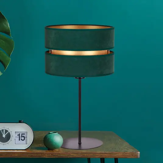 Lampada da tavolo Duo, verde/oro, altezza 50 cm Offerta Limitata