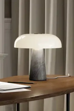 Consegna Rapida Lampada da tavolo Glossy, grigio/opale bianco