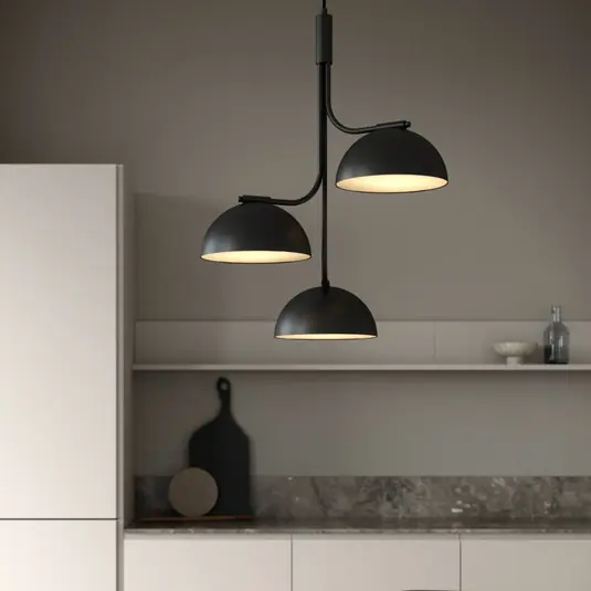 Lampada a sospensione Tullio, 3 luci, nero Prezzo Conveniente