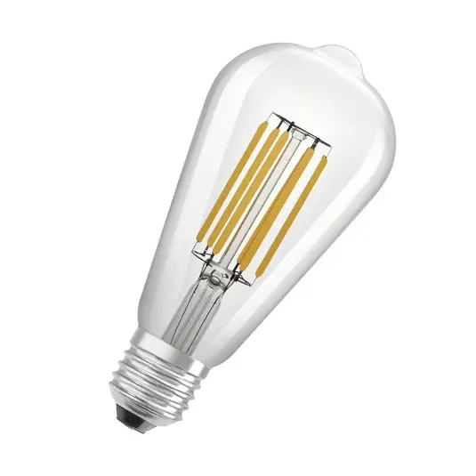 OSRAM lampadina rustica a LED E27, ST64, 3,8W, 806lm, 830, trasparente Più Venduto