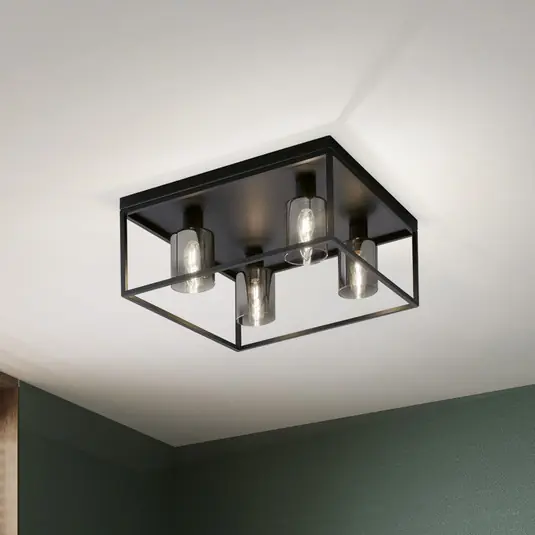 Super Prezzo Plafoniera Iska con cornice, 4 luci