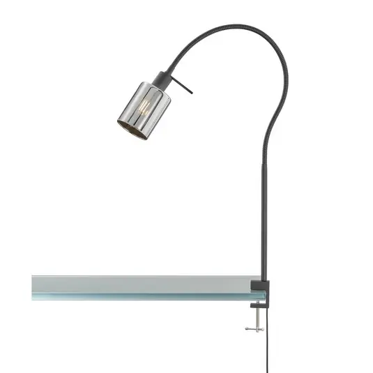 Reso Gratuito Lampada a pinza Iska con paralume di vetro