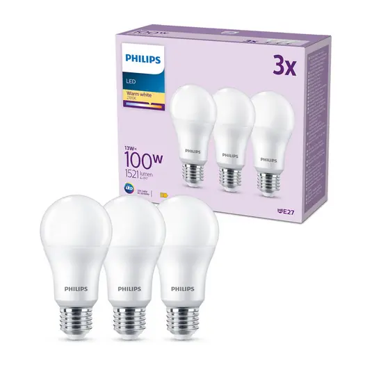Esclusivo Philips LED E27 13W 1.521lm 2.700K satinato 3x