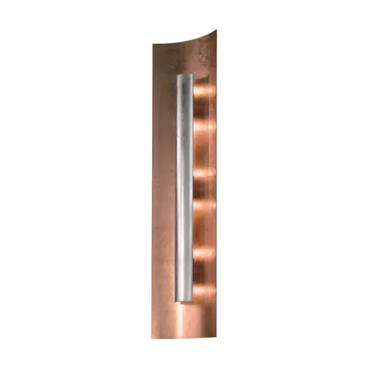 Ultimissimo Modello Applique Aura Kupfer in rame con paralume argento, altezza 100 cm