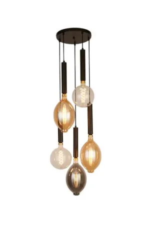 Lampada a sospensione Elegance 5 luci, nero Saldi