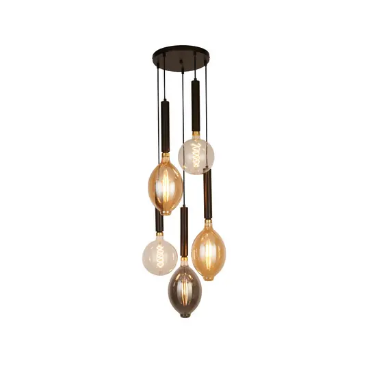 Lampada a sospensione Elegance 5 luci, nero Saldi