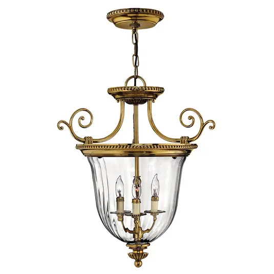 Professionale Lampada sospensione Cambridge ottone/vetro 53,3 cm