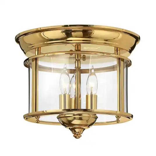 Plafoniera Gentry 3xE14, ottone lucido/trasparente Ultime Pezzi