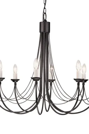 Lampadario Carisbrooke, nero, 8 luci Novità
