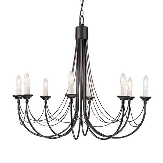 Lampadario Carisbrooke, nero, 8 luci Novità