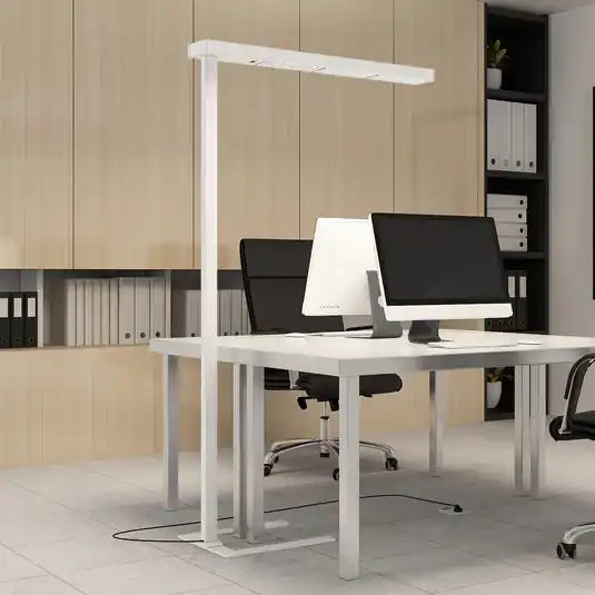 Arcchio Lampada da terra per ufficio Susi, bianco, sensore, dimmer a sfioramento Popolare