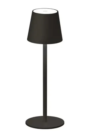 Lampada LED da tavolo Tropea con accu, nero sabbia Saldi