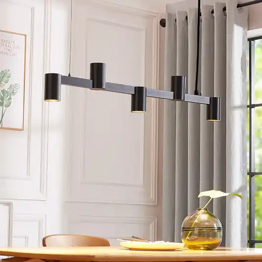 Prezzo Conveniente Arcchio Lampada a sospensione Brinja, nero, 120 cm, a 5 luci, GU10