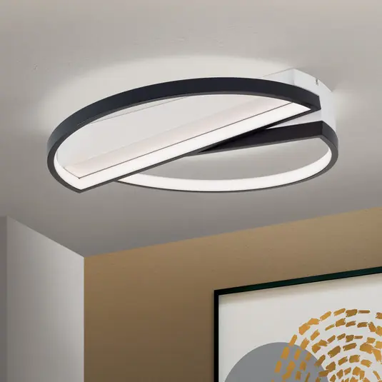 Plafoniera LED Olga, nero/bianco Professionale