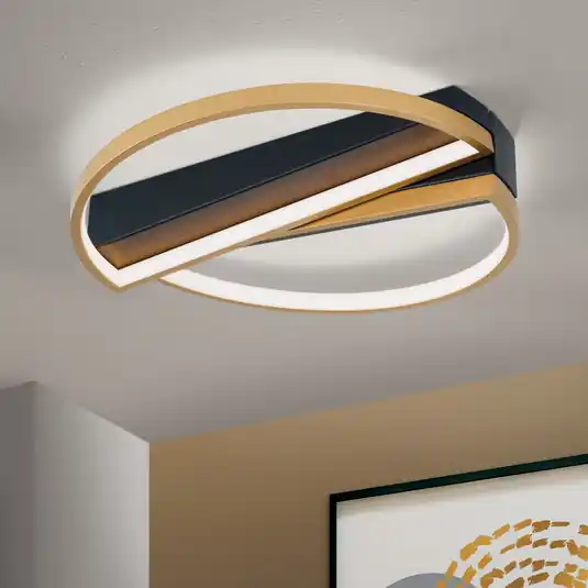 Plafoniera LED Olga, nero/oro Offerta Del Giorno