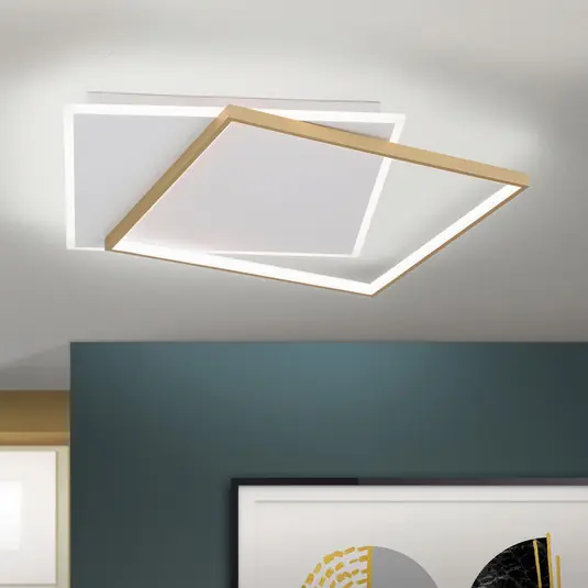 Compra Online Plafoniera LED Emanuel, bianco/oro
