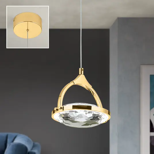 Offerta Limitata LED sospensione Moon, cristallo K9, 1 luce, oro