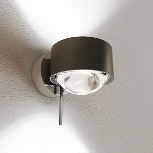 Puk! 80 Wall spot LED lenti traspar marrone/cromo Più Venduto