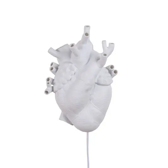 Applique LED Heart Lamp di porcellana, bianco Consegna Rapida