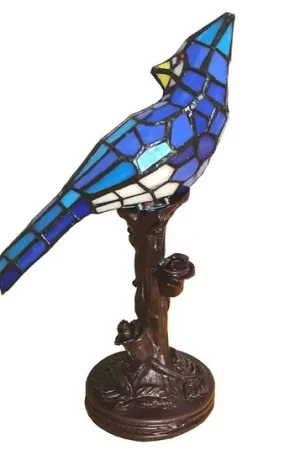 Lampada da tavolo 5LL-6102BL uccello, blu tiffany Spedizione Espresso