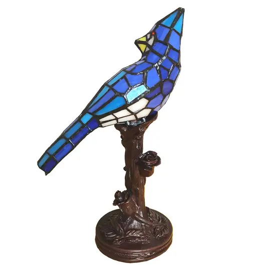 Lampada da tavolo 5LL-6102BL uccello, blu tiffany Spedizione Espresso