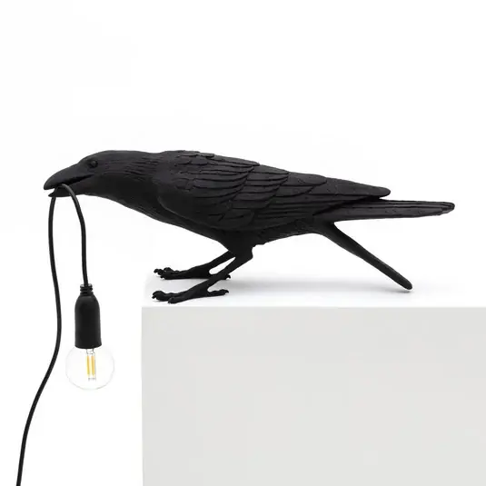 Acquista Ora SELETTI Bird Lamp lampada giocosa LED da tavolo, nera